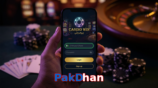 Main screen of PakDhan login page for PK players
